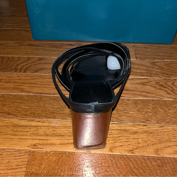 Aerosoles Black Leather Harley Heel Sandals Gladiator Straps Women’s Size 11 - Picture 5 of 8